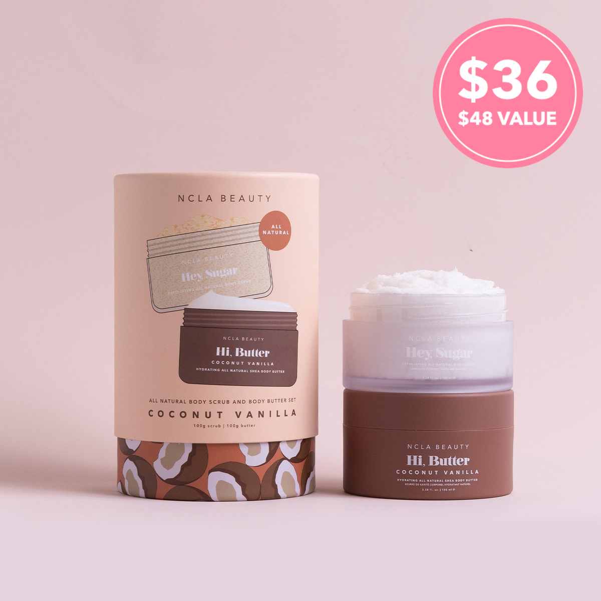 Body Scrub + Body Butter Set – Coconut Vanilla