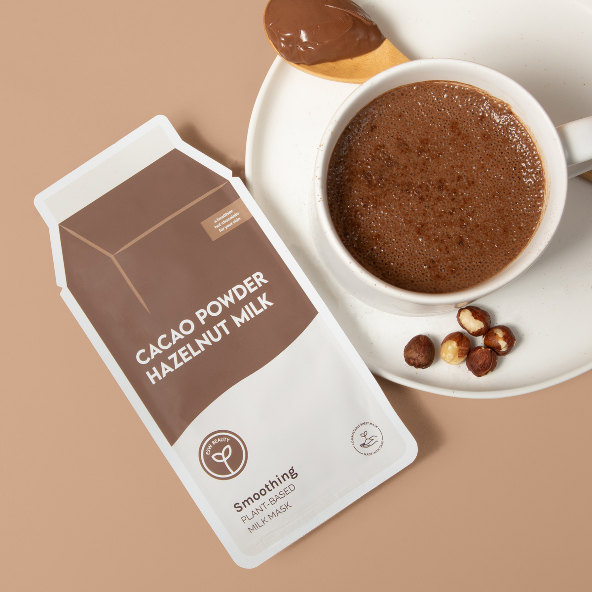 ESW Beauty – Cacao Powder Hazelnut Milk Smoothing Plant-Based Milk Mask