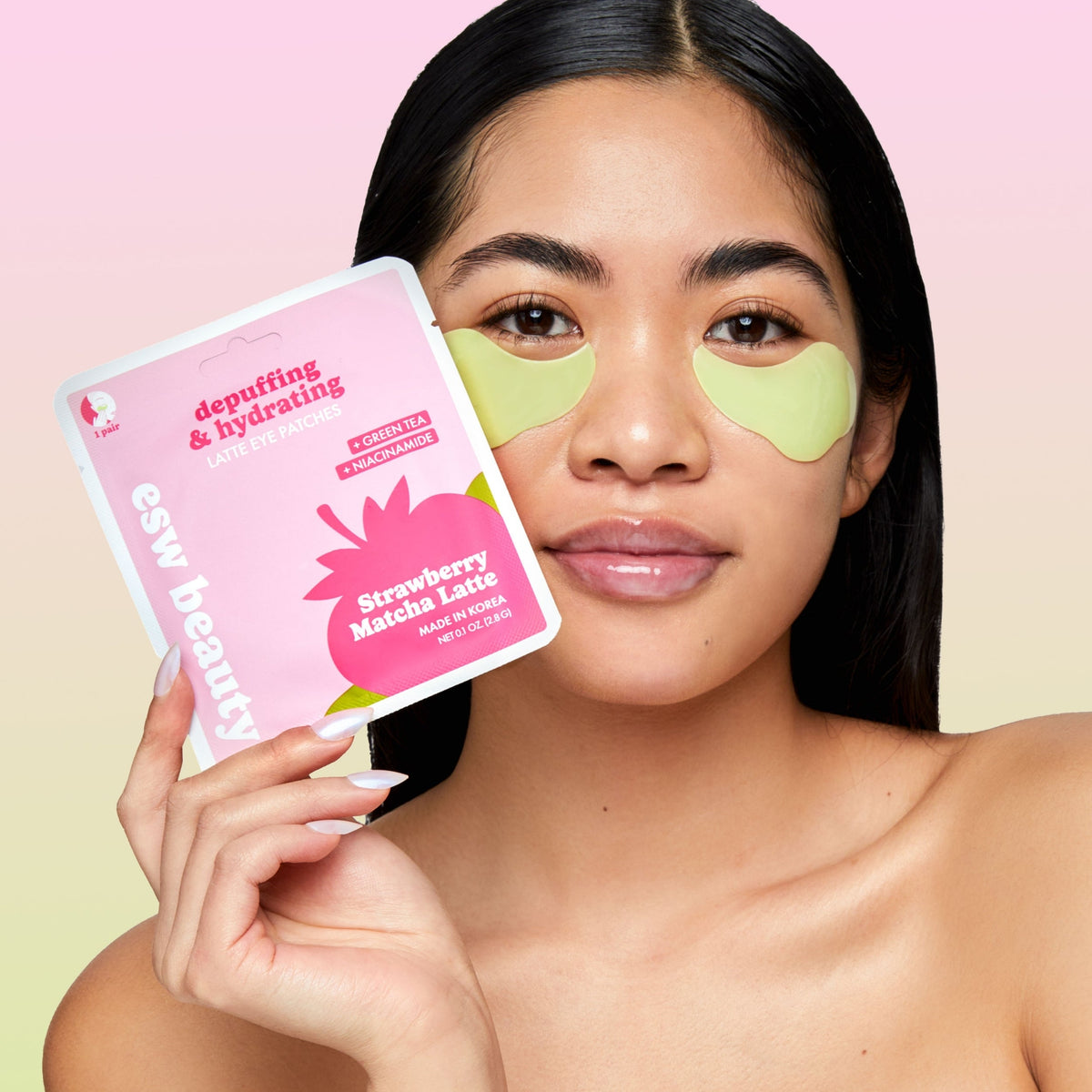 ESW Beauty – Strawberry Matcha Latte Depuffing & Hydrating Eye Patches