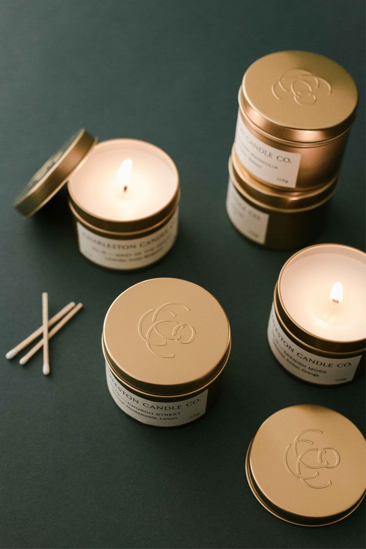 Charleston Candle Co. – Seasonal Collection 4 oz. Travel Tin Soy Candle – City Market Cider