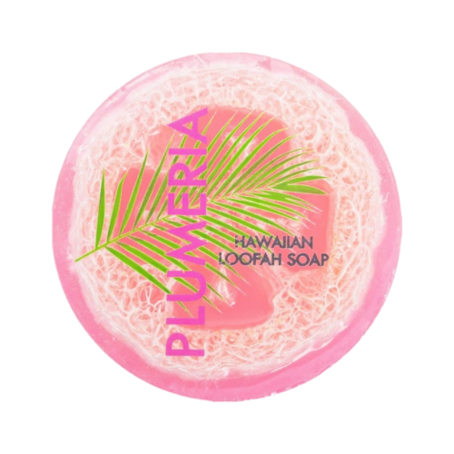 Plumeria Loofah Soap w/ Sea Salt & Kukui Oil
